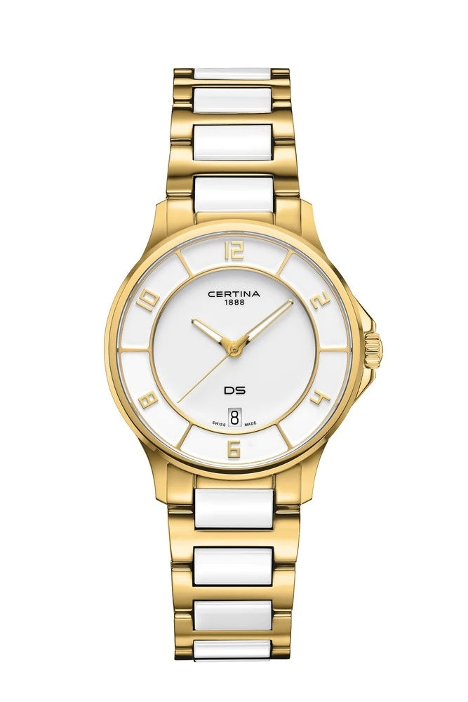 Certina C039.251.33.017.00 : DS-6 Lady Yellow Gold - Ceramic / White / Bracelet