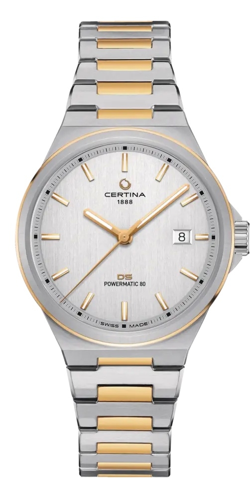 Certina C043.407.22.031.00 : DS-7 Powermatic 80 Stainless Steel - Yellow Gold / Silver / Bracelet