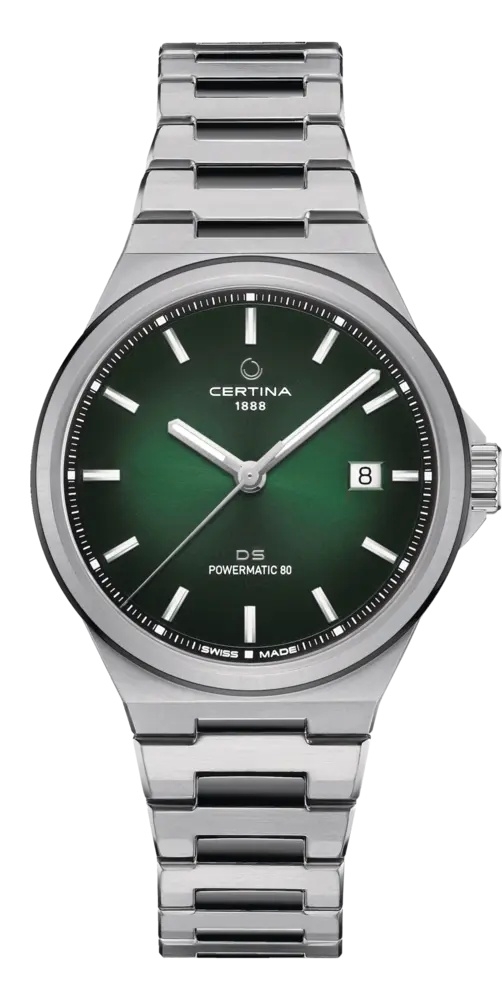 Certina C043.407.22.091.00 : DS-7 Powermatic 80 Stainless Steel / Green / Bracelet