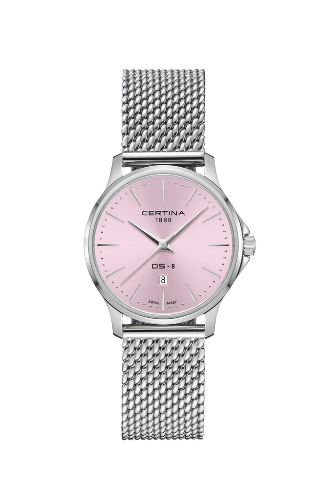 Certina C045.010.11.331.00 : DS-8 Lady Quartz Stainless Steel / Pink / Mesh
