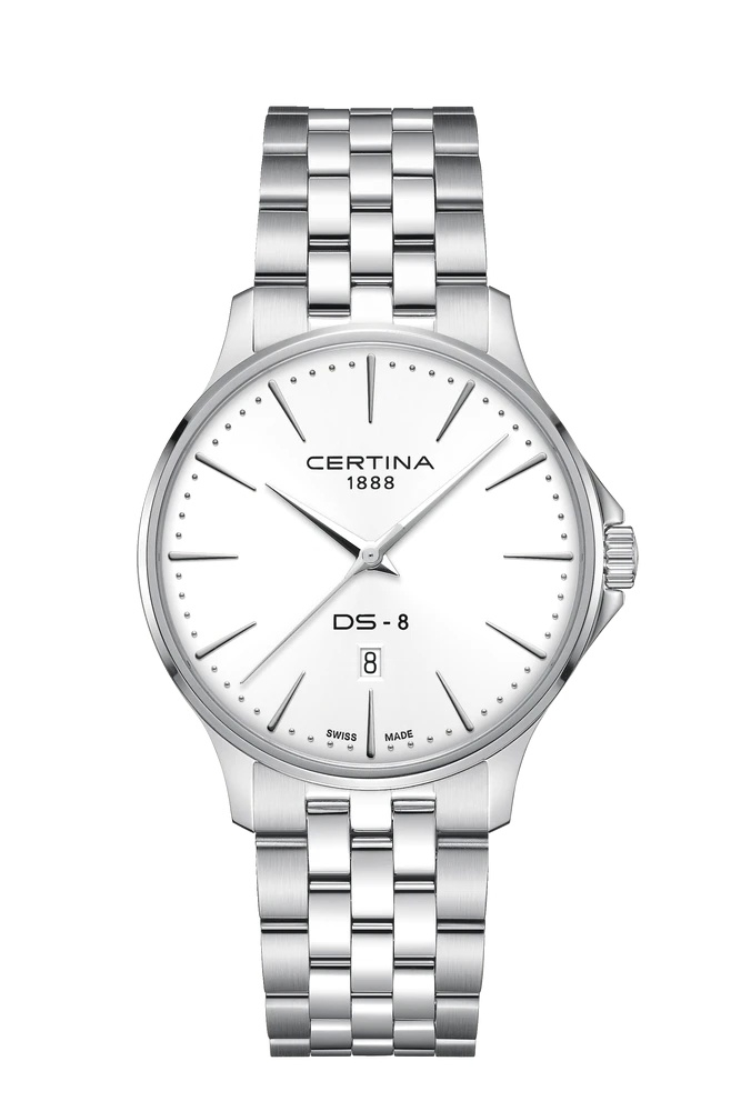 Certina C045.410.11.011.00 : DS-8 Gent Quartz Stainless Steel / White / Bracelet