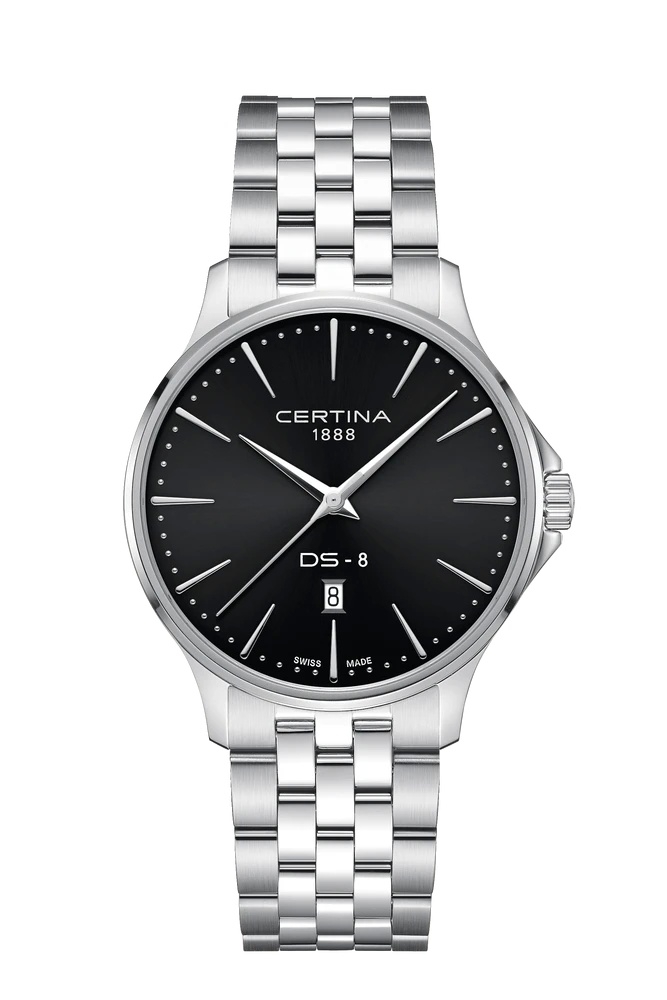 Certina C045.410.11.051.00 : DS-8 Gent Quartz Stainless Steel / Black / Bracelet