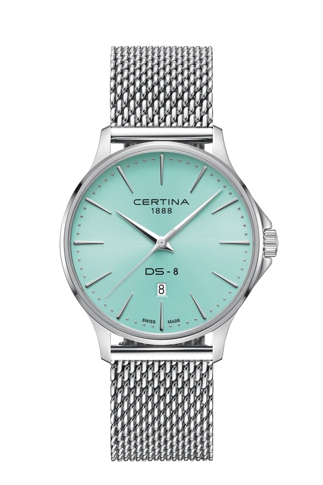 Certina C045.410.11.351.00 : DS-8 Gent Quartz Stainless Steel / Light Blue / Mesh