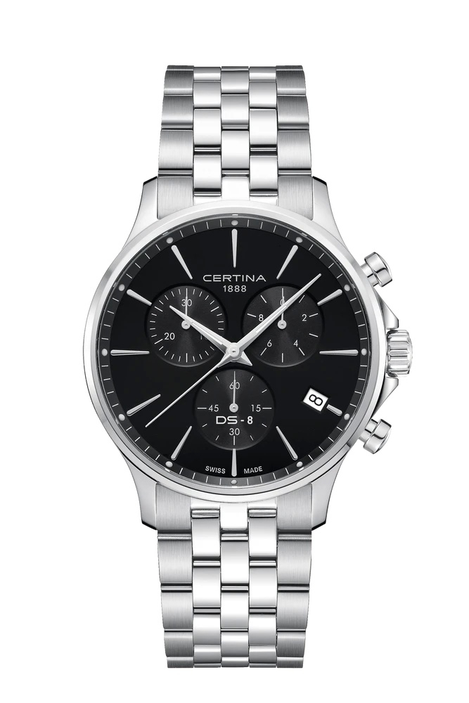 Certina C045.417.11.051.00 : DS-8 Chrono Stainless Steel / Black / Bracelet