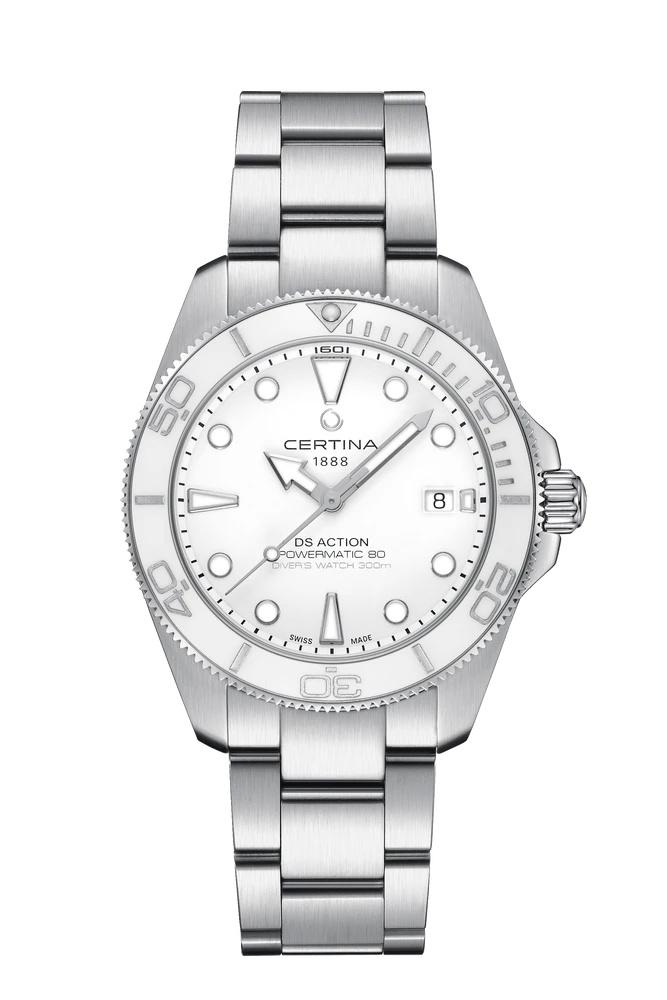 Certina C048.407.11.011.00 : DS Action Diver 40.5 Powermatic Stainless Steel / White / Bracelet
