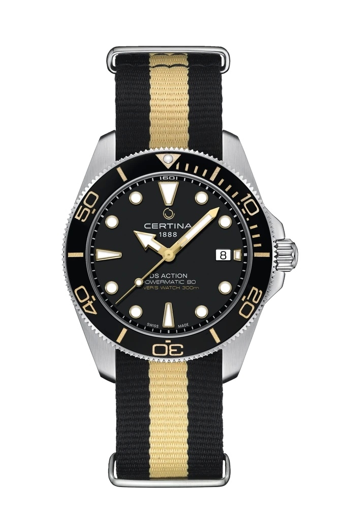 Certina C048.407.18.051.01 : DS Action Diver 40.5 Powermatic Stainless Steel / Black / NATO