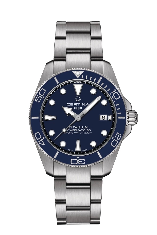 Certina C048.407.44.041.00 : DS Action Diver 40.5 Powermatic Titanium / Blue / Bracelet