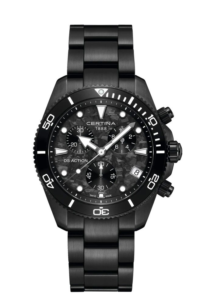 Certina C048.417.33.201.00 : DS Action Chrono PVD / Carbon / Bracelet