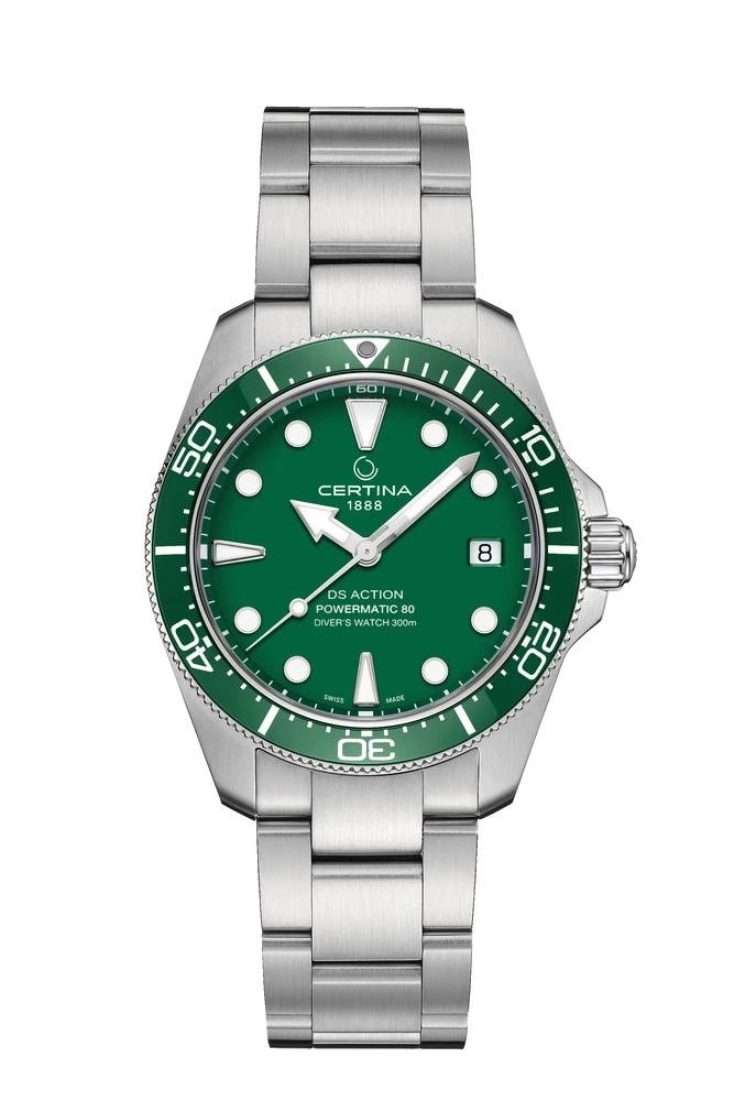 Certina C048.807.11.091.00 : DS Action Diver 38 Powermatic 80 Stainless Steel / Green
