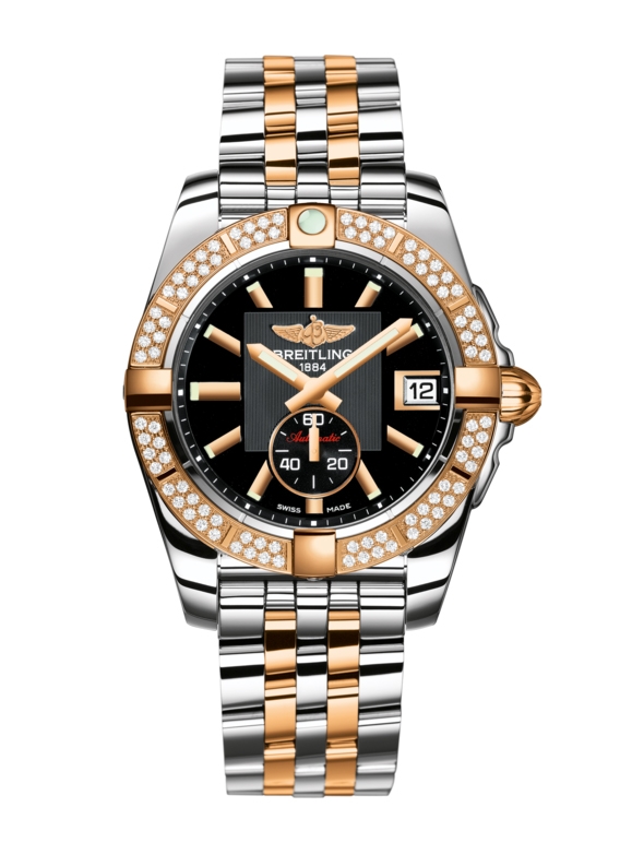 Breitling C3733053.BA54.376C : Galactic 36 Automatic Stainless Steel / Rose Gold / Diamond / Volcano Black / Bracelet