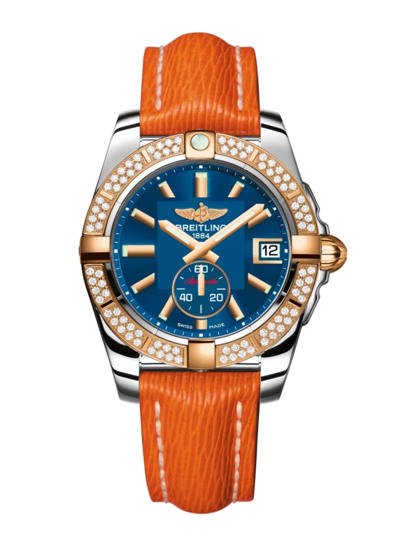 Breitling C3733053.C831.217X : Galactic 36 Automatic Stainless Steel / Rose Gold / Diamond / Gun Blue / Sahara
