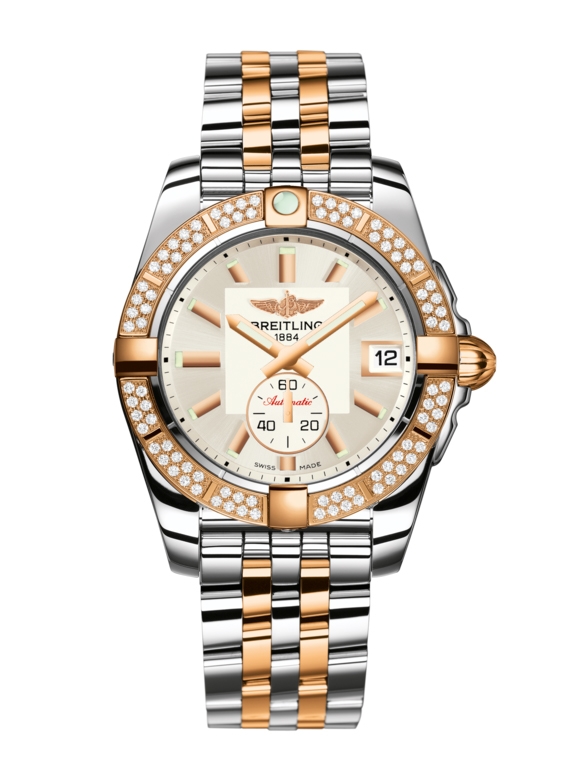 Breitling C3733053.G714.376C : Galactic 36 Automatic Stainless Steel / Rose Gold / Diamond / Stratus Silver / Bracelet