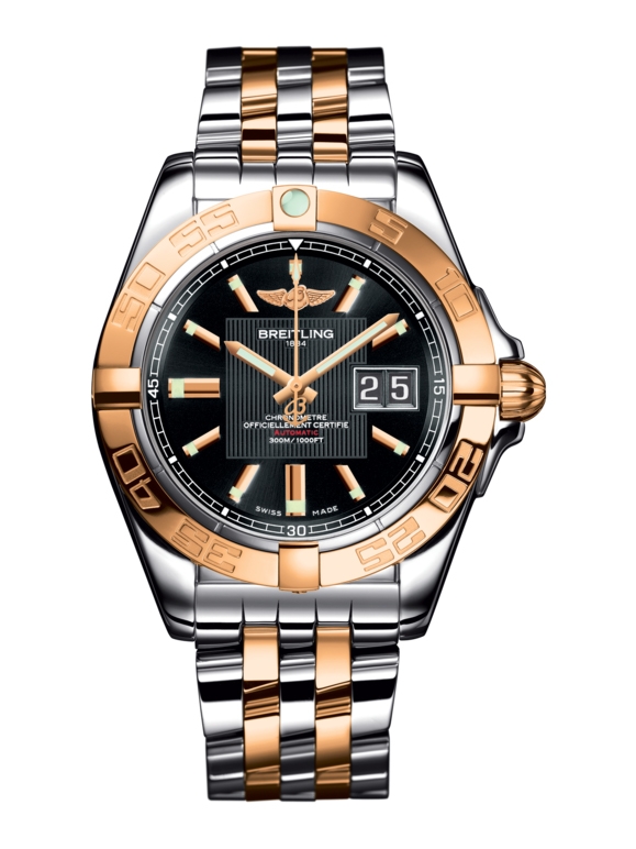 Breitling C49350L2.BA09.366C : Galactic 41 Stainless Steel / Rose Gold / Trophy Black / Bracelet