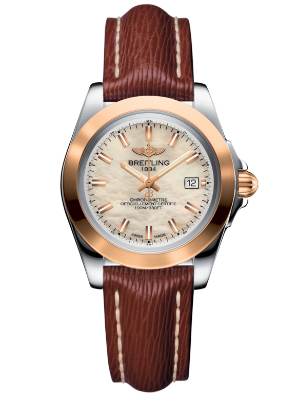 Breitling C7133012/A802/211X/A14BA.1 : Galactic 32 Sleek Edition Stainless Steel / Rose Gold / Pearl / Sahara