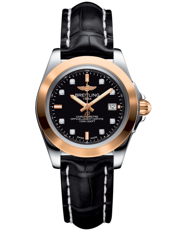 Breitling C7133012/BF64/777P/A14BA.1 : Galactic 32 Sleek Edition Stainless Steel / Rose Gold / Trophy Black Diamond / Croco