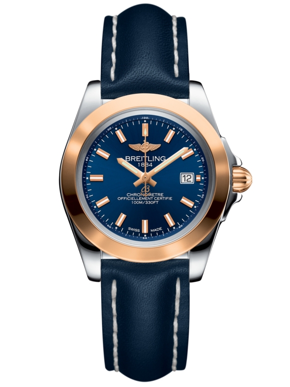 Breitling C7133012/BF65/116X/A14BA.1 : Galactic 32 Sleek Edition Stainless Steel / Rose Gold / Horizon Blue / Calf