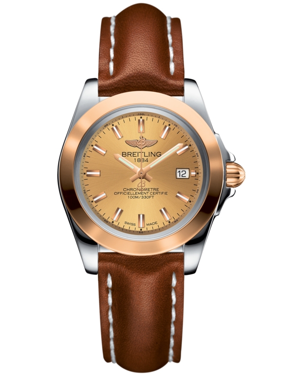 Breitling C7133012/H549/406X/A14BA.1 : Galactic 32 Sleek Edition Stainless Steel / Rose Gold / Golden Sun / Calf