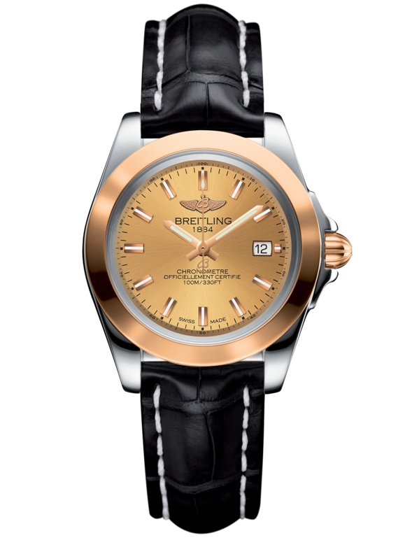 Breitling C7133012/H549/777P/A14BA.1 : Galactic 32 Sleek Edition Stainless Steel / Rose Gold / Golden Sun / Croco