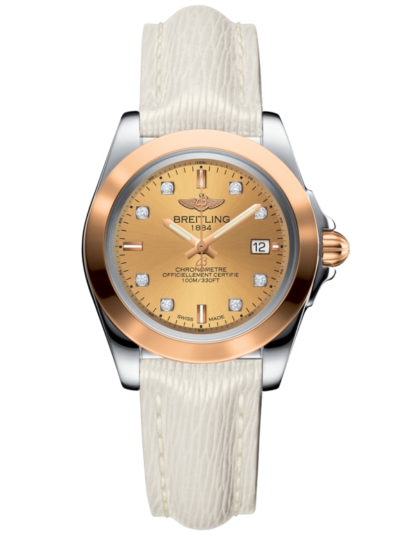 Breitling C7133012/H550/235X/A14BA.1 : Galactic 32 Sleek Edition Stainless Steel / Rose Gold / Golden Sun Diamond / Sahara
