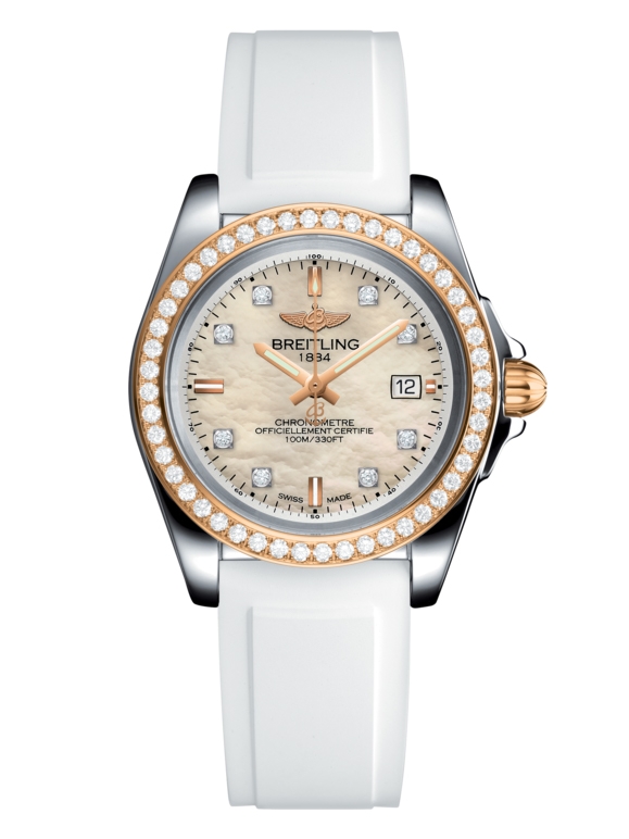 Breitling C7133053/A803/164S/A14S.1 : Galactic 32 Sleek Edition Stainless Steel / Rose Gold / Diamond / Pearl Diamond / Rubber