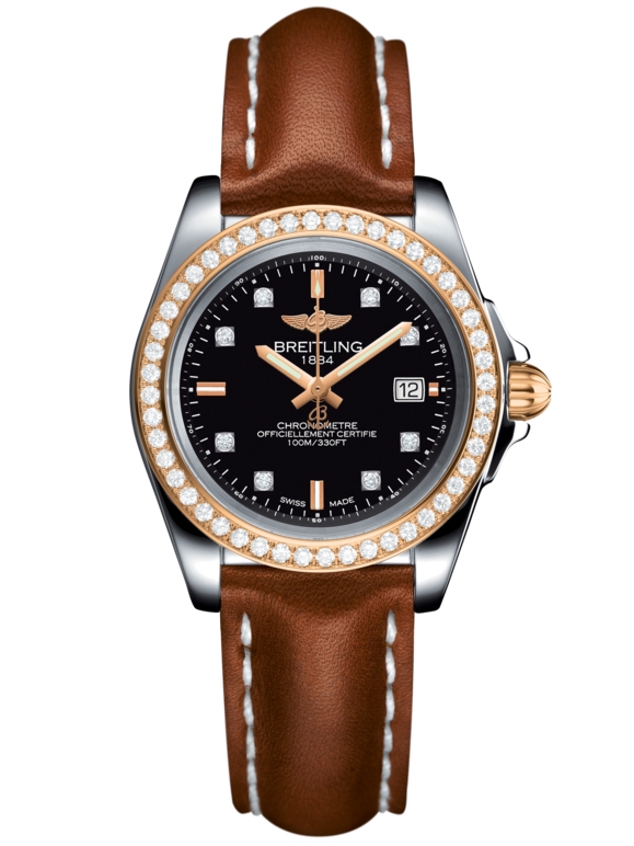 Breitling C7133053/BF64/406X/A14BA.1 : Galactic 32 Sleek Edition Stainless Steel / Rose Gold / Diamond / Trophy Black Diamond / Calf