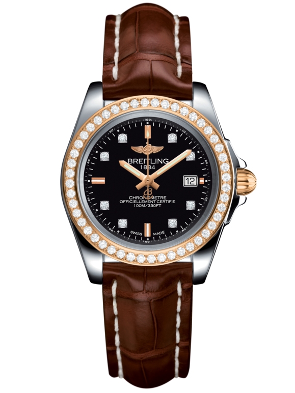 Breitling C7133053/BF64/778P/A14BA.1 : Galactic 32 Sleek Edition Stainless Steel / Rose Gold / Diamond / Trophy Black Diamond / Croco