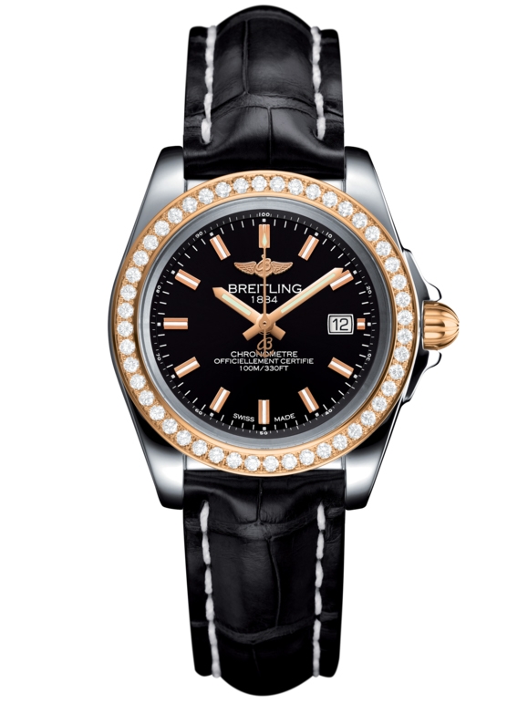 Breitling C7133053/BF65/777P/A14BA.1 : Galactic 32 Sleek Edition Stainless Steel / Rose Gold / Diamond / Trophy Black / Croco