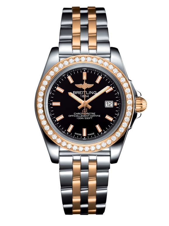 Breitling C7133053/BF65/792C : Galactic 32 Sleek Edition Stainless Steel / Rose Gold / Diamond / Trophy Black / Bracelet