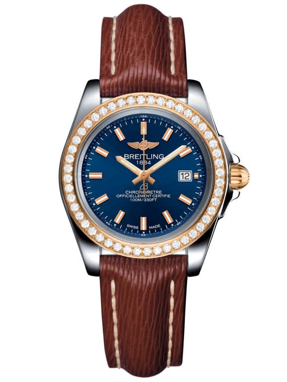 Breitling C7133053/C952/211X/A14BA.1 : Galactic 32 Sleek Edition Stainless Steel / Rose Gold / Diamond / Horizon Blue / Sahara
