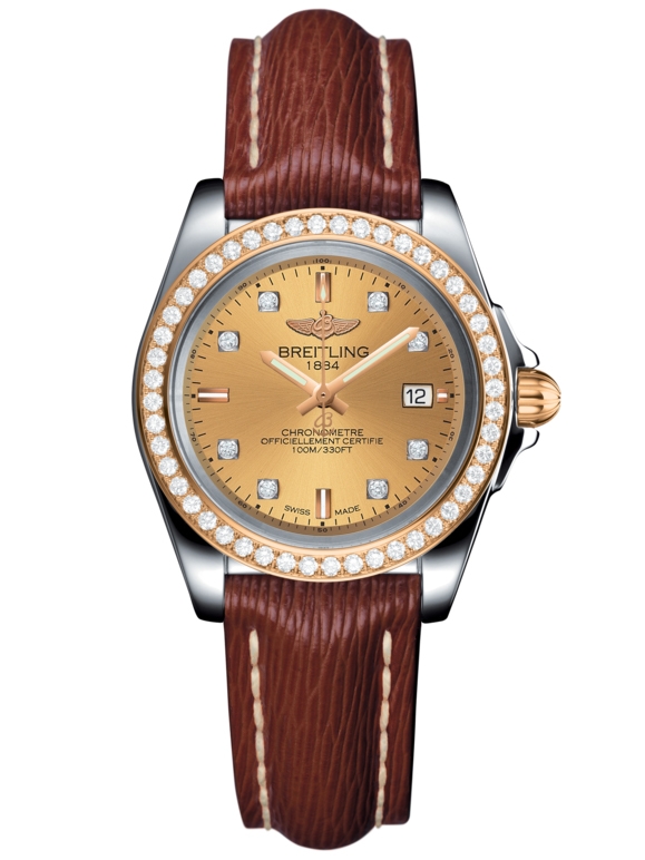 Breitling C7133053/H550/211X/A14BA.1 : Galactic 32 Sleek Edition Stainless Steel / Rose Gold / Diamond / Golden Sun Diamond / Sahara