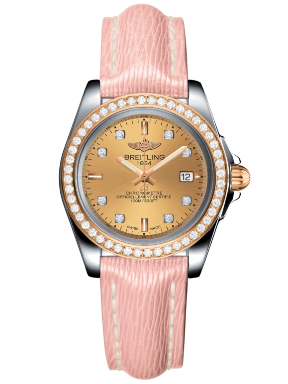 Breitling C7133053/H550/238X/A14BA.1 : Galactic 32 Sleek Edition Stainless Steel / Rose Gold / Diamond / Golden Sun Diamond / Sahara