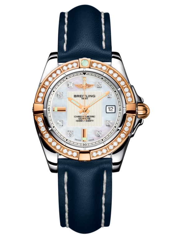 Breitling C71356LA.A712.116X : Galactic 32 Stainless Steel / Rose Gold / Diamond / Pearl Diamond / Calf
