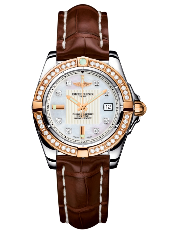 Breitling C71356LA.A712.778P : Galactic 32 Stainless Steel / Rose Gold / Diamond / Pearl Diamond / Croco