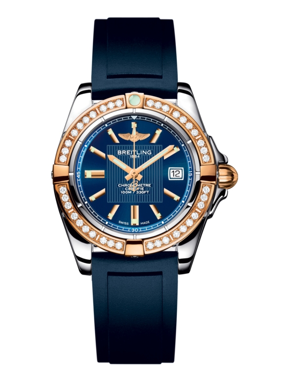 Breitling C71356LA.C813.141S : Galactic 32 Stainless Steel / Rose Gold / Diamond / Metallica Blue / Rubber