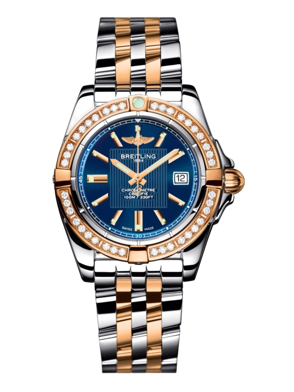 Breitling C71356LA.C813.367C : Galactic 32 Stainless Steel / Rose Gold / Diamond / Metallica Blue / Bracelet