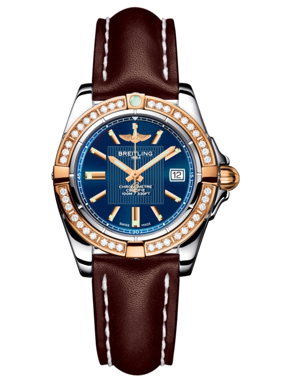 Breitling C71356LA.C813.410X : Galactic 32 Stainless Steel / Rose Gold / Diamond / Metallica Blue / Calf