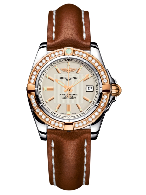 Breitling C71356LA.G704.406X : Galactic 32 Stainless Steel / Rose Gold / Diamond / Sierra Silver / Calf