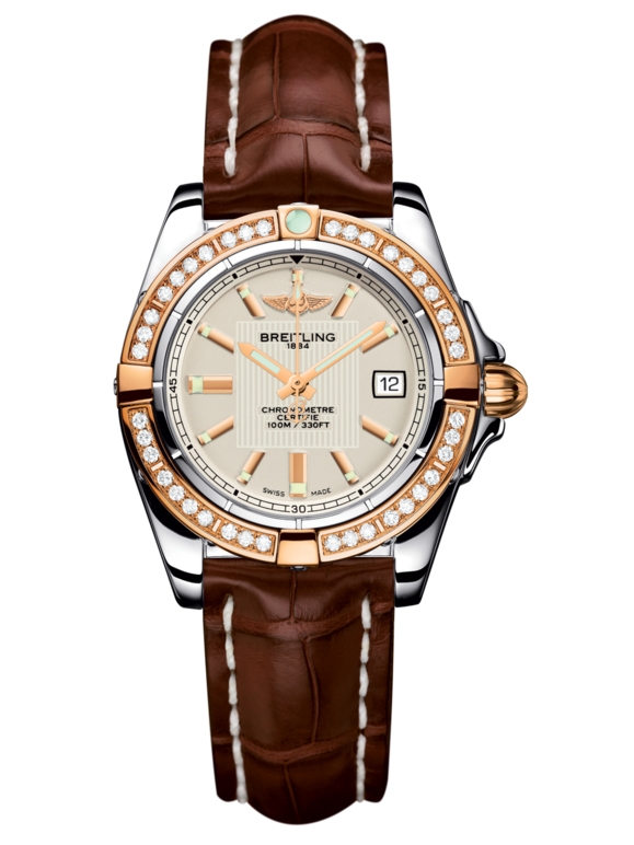 Breitling C71356LA.G704.778P : Galactic 32 Stainless Steel / Rose Gold / Diamond / Sierra Silver / Croco