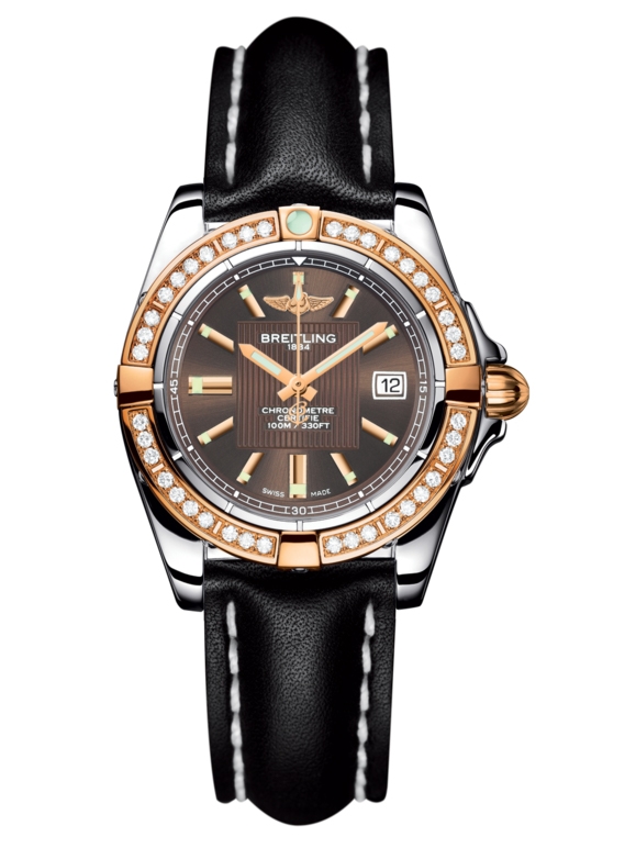 Breitling C71356LA.Q581.408X : Galactic 32 Stainless Steel / Rose Gold / Diamond / Solar Bronze / Calf