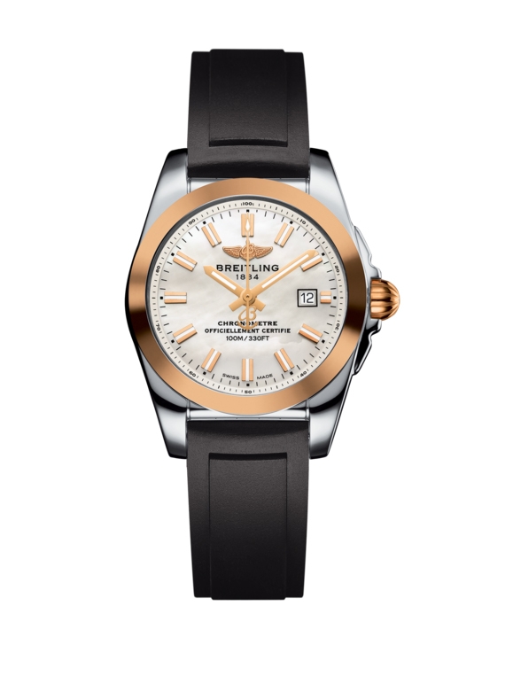 Breitling C7234812/A791/248S/A12S.1 : Galactic 29 Stainless Steel / Rose Gold / Pearl / Rubber