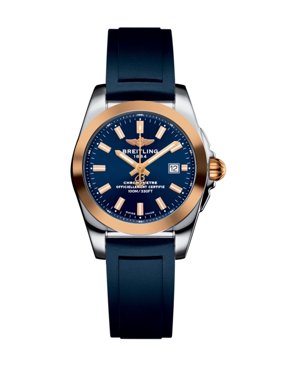 Breitling C7234812/C950/287S/A12S.1 : Galactic 29 Stainless Steel / Rose Gold / Horizon Blue / Rubber