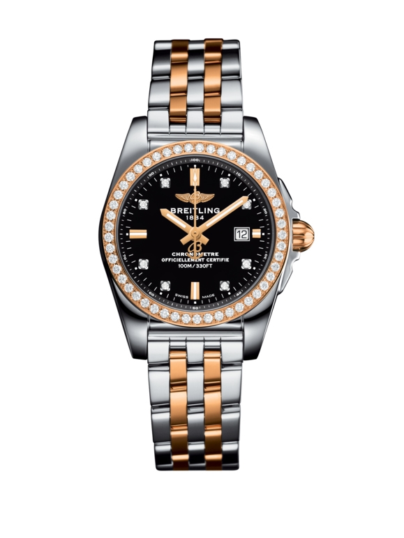 Breitling C72348531B1C1 : Galactic 29 Stainless Steel / Rose Gold / Diamond / Trophy Black Diamond / Bracelet