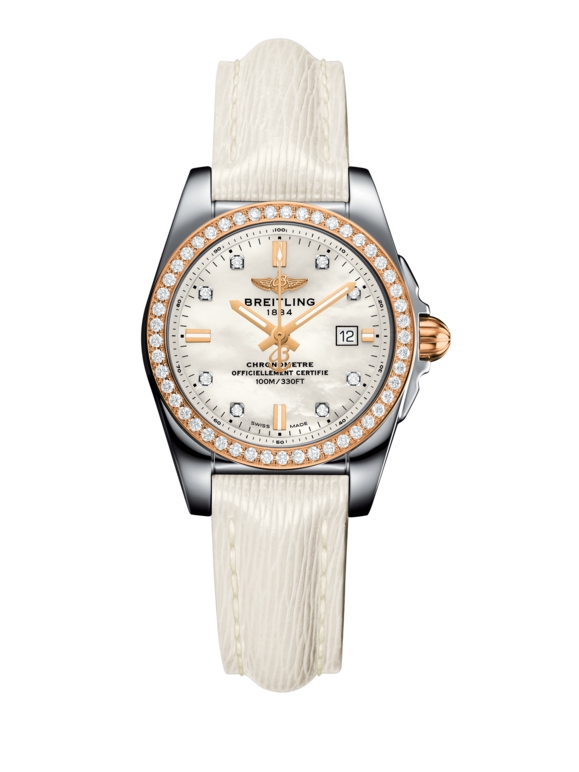 Breitling C7234853/A792/484X/A12BA.1 : Galactic 29 Stainless Steel / Rose Gold / Diamond / Pearl Diamond / Calf