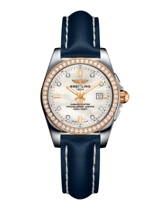 Breitling C7234853/A792/486X/A12BA.1 : Galactic 29 Stainless Steel / Rose Gold / Diamond / Pearl Diamond / Calf