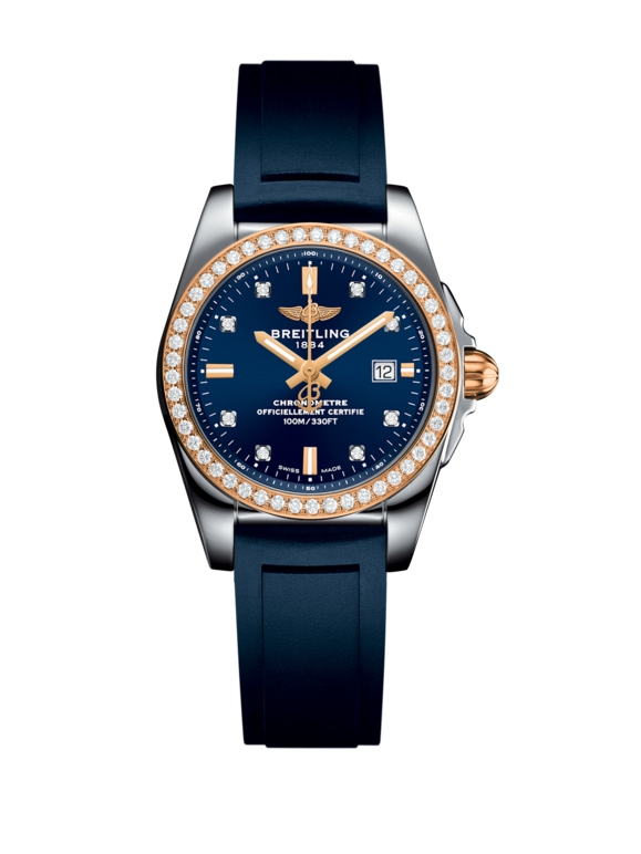 Breitling C7234853/C964/287S/A12S.1 : Galactic 29 Stainless Steel / Rose Gold / Diamond / Horizon Blue Diamond / Rubber