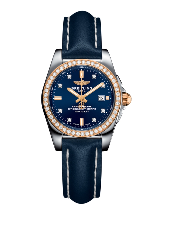 Breitling C7234853/C964/486X/A12BA.1 : Galactic 29 Stainless Steel / Rose Gold / Diamond / Horizon Blue Diamond / Calf