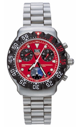TAG Heuer CA1215.BA0493 : Formula 1 Chronograph Quartz Stainless Steel / Red / Bracelet