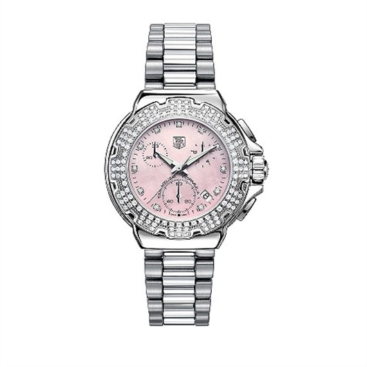 TAG Heuer CAC1311.BA0852 : Formula 1 Quartz Chronograph 37 Stainless Steel / Diamond / Pink MOP - Diamond / Bracelet