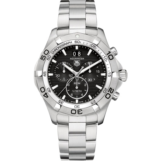 TAG Heuer CAF101E.BA0821 : Aquaracer 300M Quartz Chronograph 43 Stainless Steel / Black / Bracelet