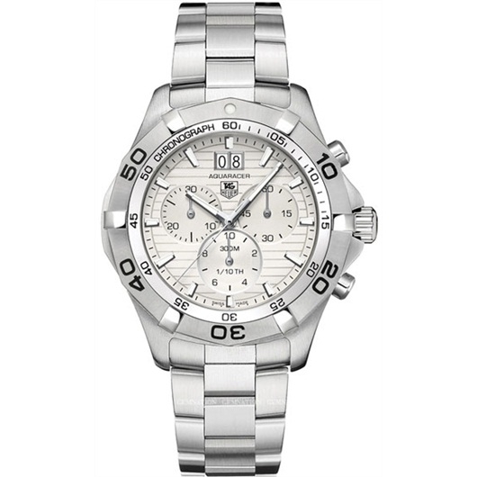 TAG Heuer CAF101F.BA0821 : Aquaracer 300M Quartz Chronograph 43 Stainless Steel / Silver / Bracelet